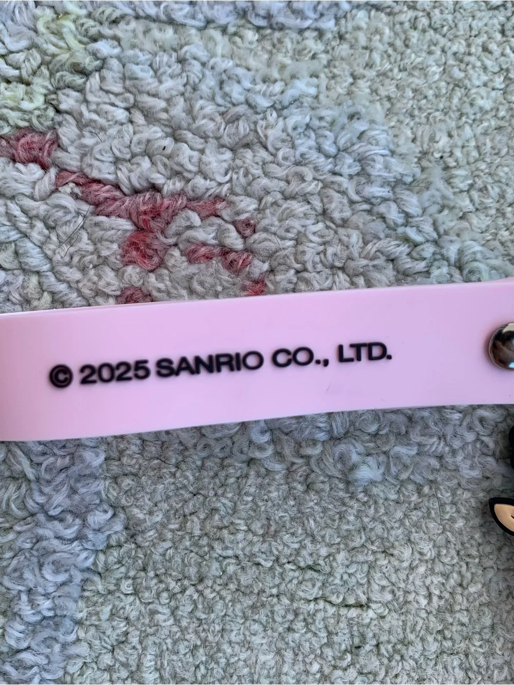 Sanrio My Melody 3D Figure Silicone Keychain with Pink Wrist Strap & Flower